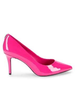 Karl Lagerfeld Hot Pink Leather Heels New